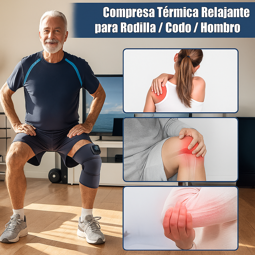 Masajeador Pro™ – Alivio Portátil con Calor Inteligente para Hombro, Codo y Rodilla