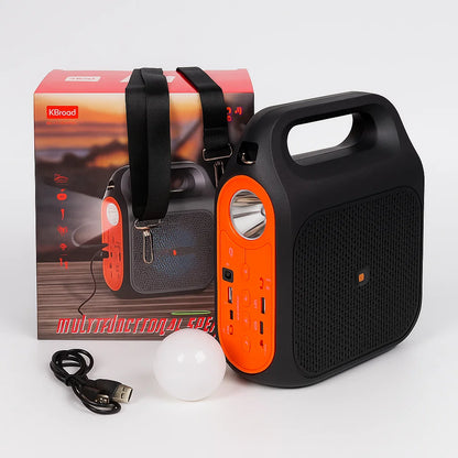 Parlante Multifuncional Pro™ (5 en 1) - Radio, Parlante, Batería Portátil, Focos y Linternas Led